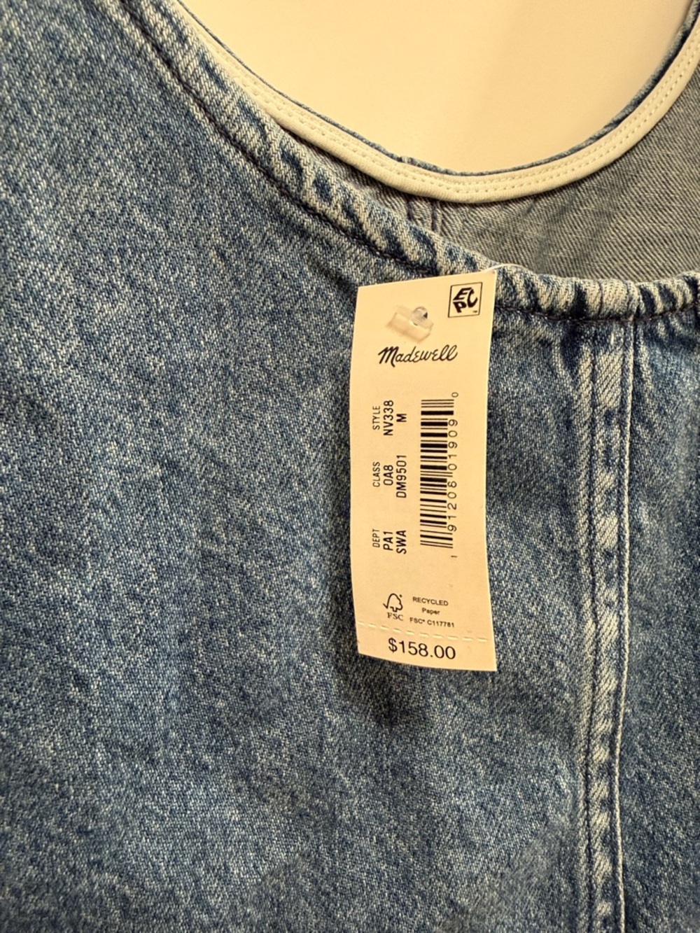 Madewell Denim Scoop Mini Dress Shibori Wash Airy - Picture 13 of 13
